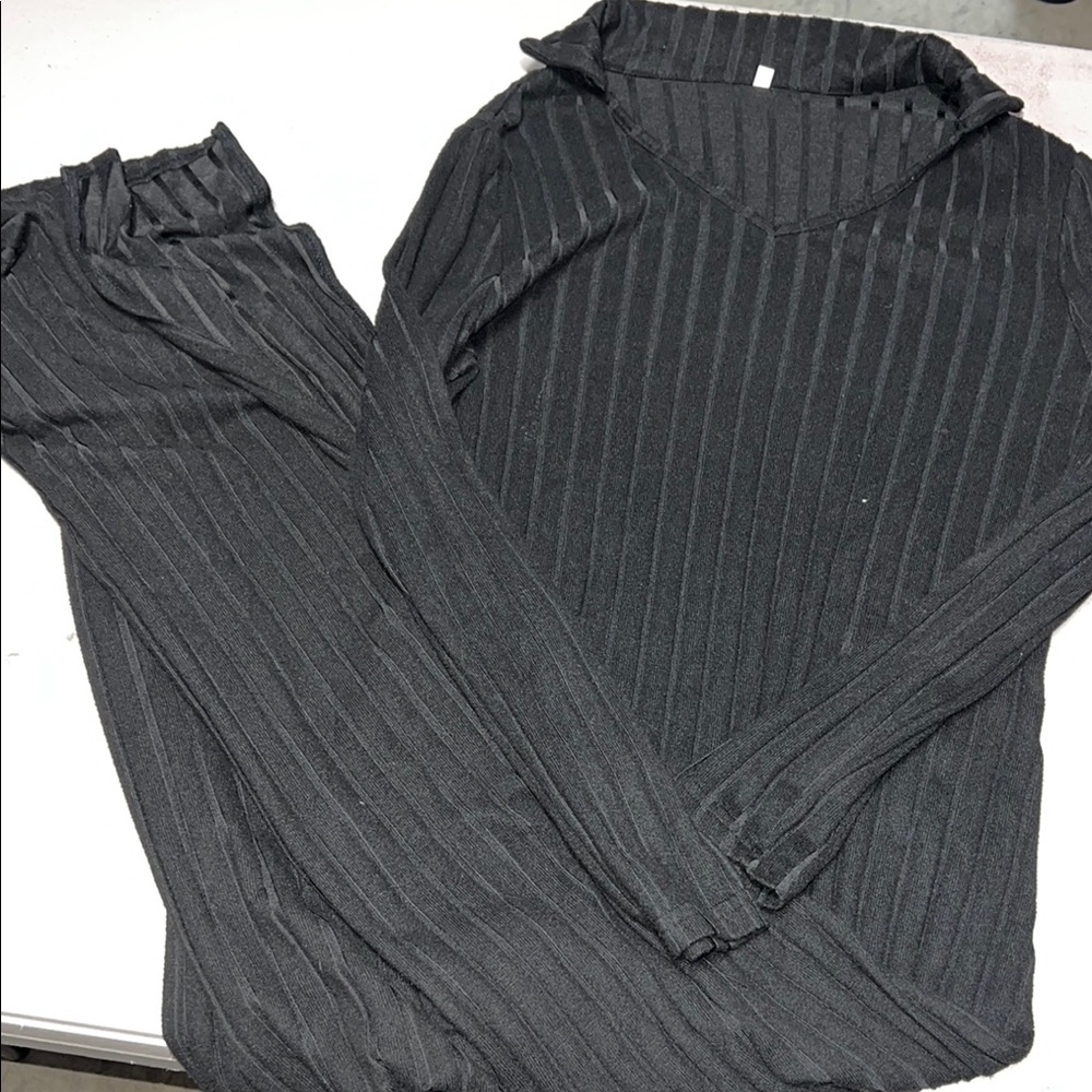 Fashion Nova Black Ribbed Maxi Dress
